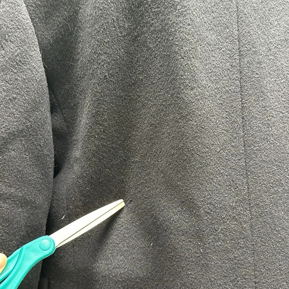 Burberry Trench Coat Cashmere Wool Blend Button Down Navy Blue Vintage Large * - Picture 13 of 14